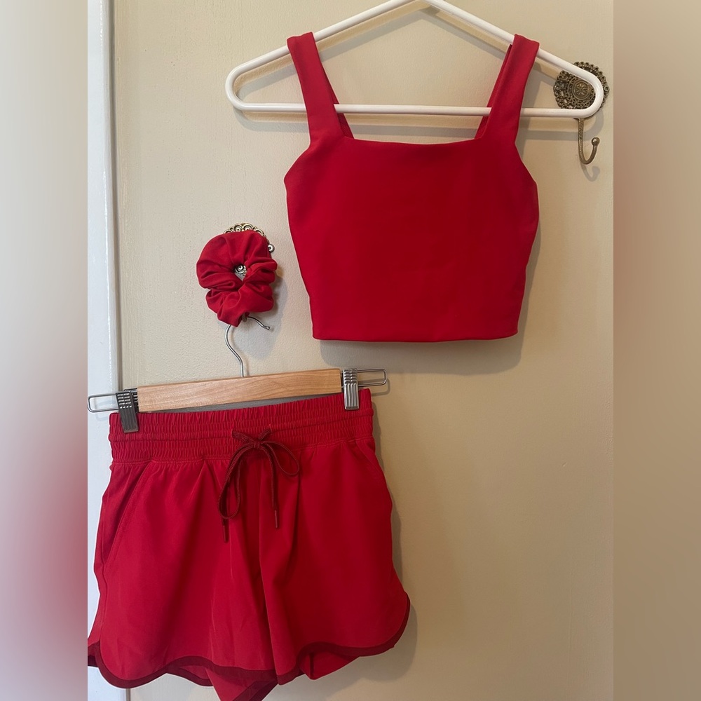 Red Athletic Set + Matching Scrunchie